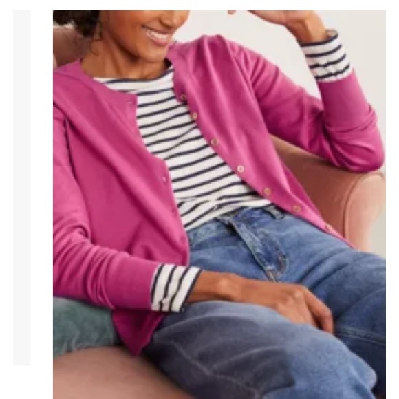 Boden Eldon berry sorbet cotton blend 6 cropped 3/4 sleeve button up cardigan - Picture 15 of 15